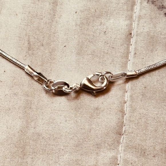 925 Sterling Silver Chain Peach Beads, Rutilated Quartz & Om Charm Hand Made - Picture 10 of 11